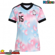Camisa de Futebol Bélgica Thomas Meunier #15 Equipamento Secundário Mulheres Mundo 2026 Manga Curta